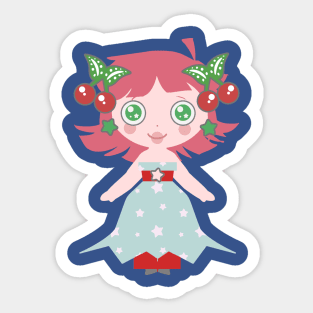 Cute Cherry Girl Sticker